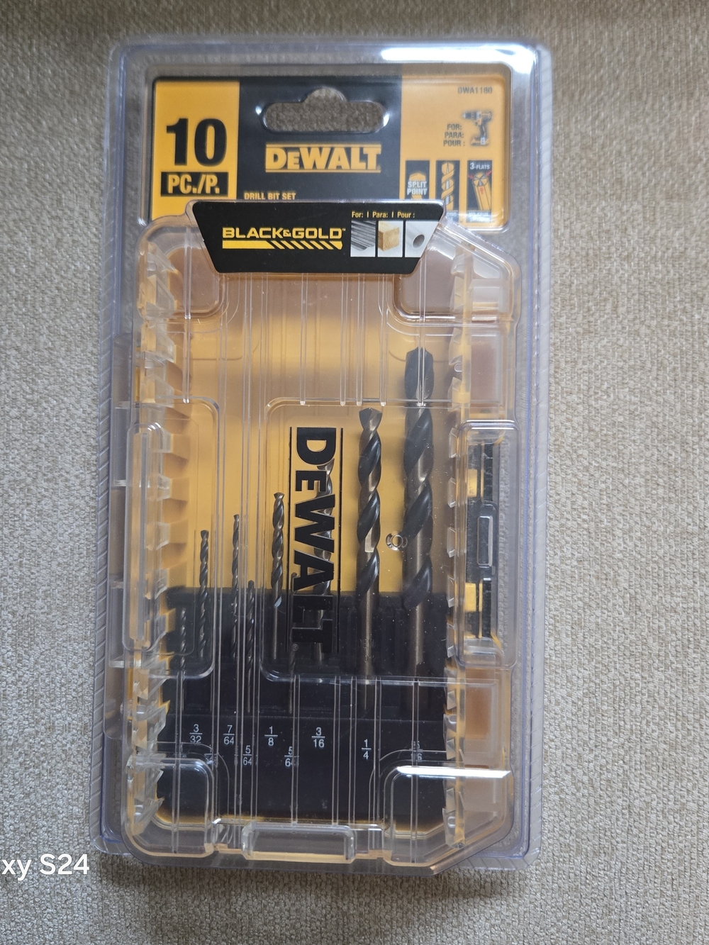 Black & Gold 10-Piece Drill Bit Set - Black/Gold
